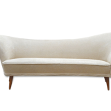 Sofa chaise sculptural Arc asymmetrical Swedish 50s/60s