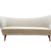 Sofa chaise sculptural Arc asymmetrical Swedish 50s/60s