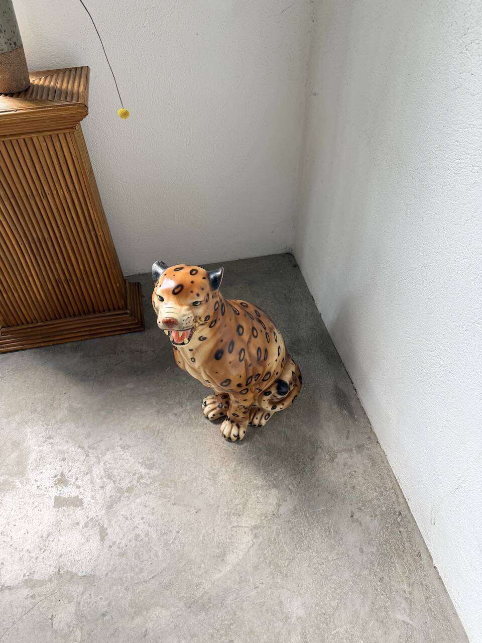 XL Italian ceramic leopard sculpture statue 1970