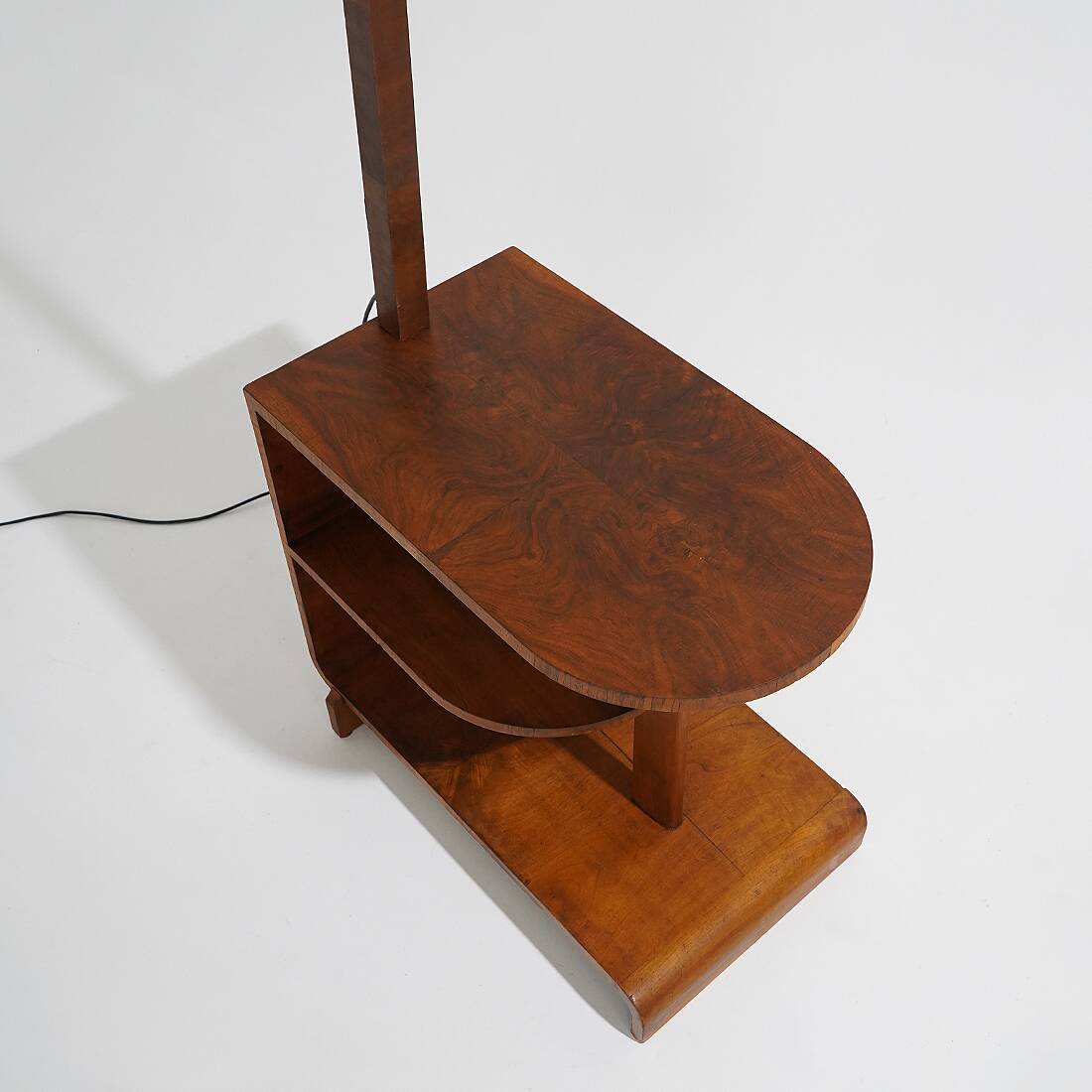 Floor lamp with burl table, 1930s