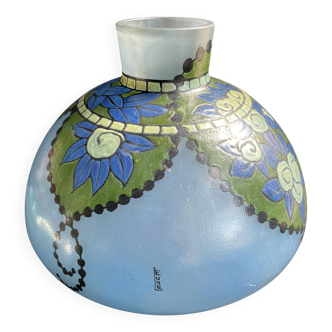 Large vase – Art Deco – Verrerie de Leune (1861-1930)