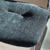 4 Strafor chrome and velvet chairs