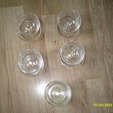 set of 5 crystal cherry bowls in very good condition