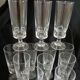 12 antique crystal champagne flutes