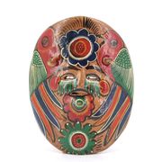 Colorful Mexican terracotta mask, South America, 1970s