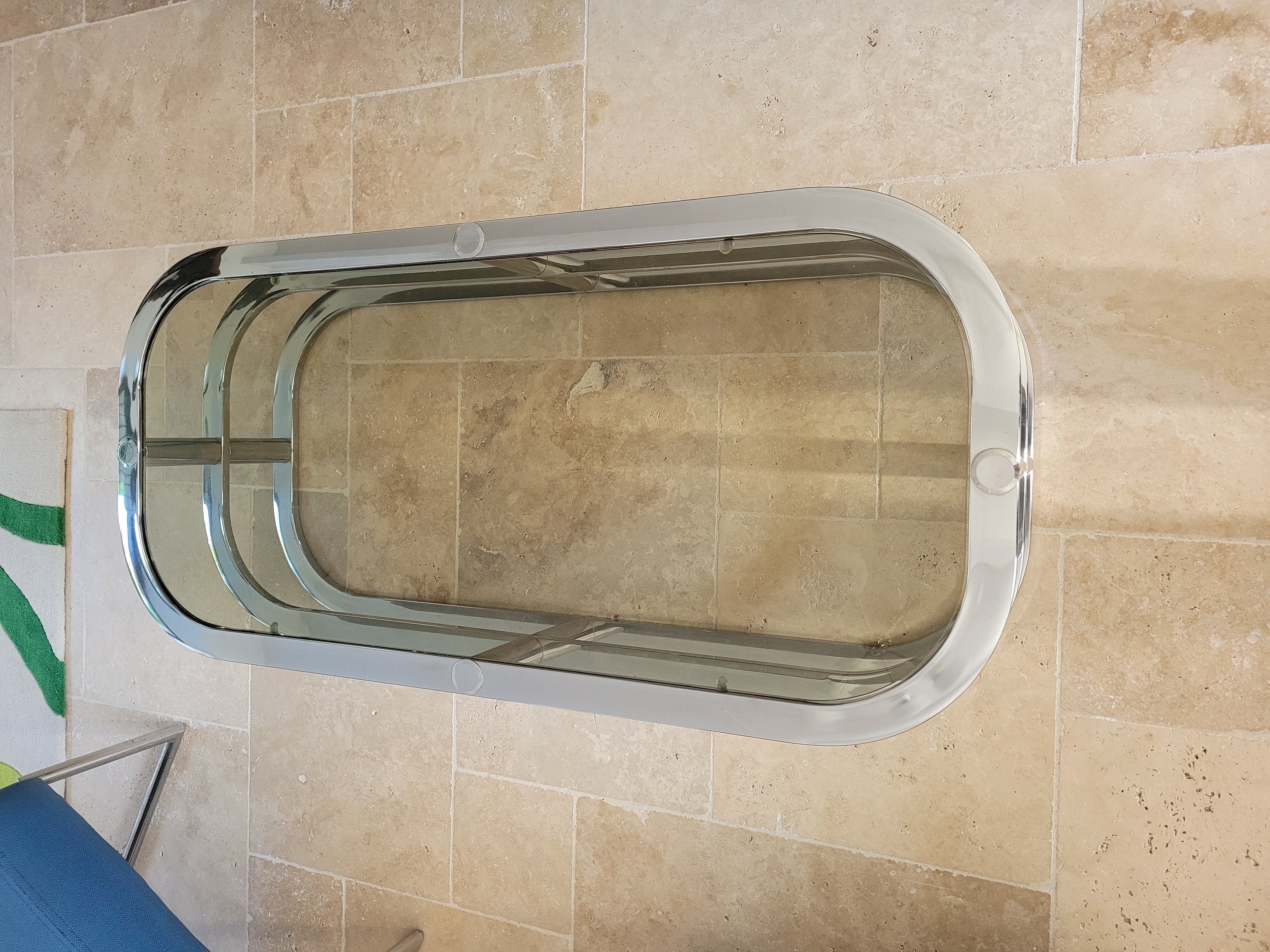 70s chrome coffee table