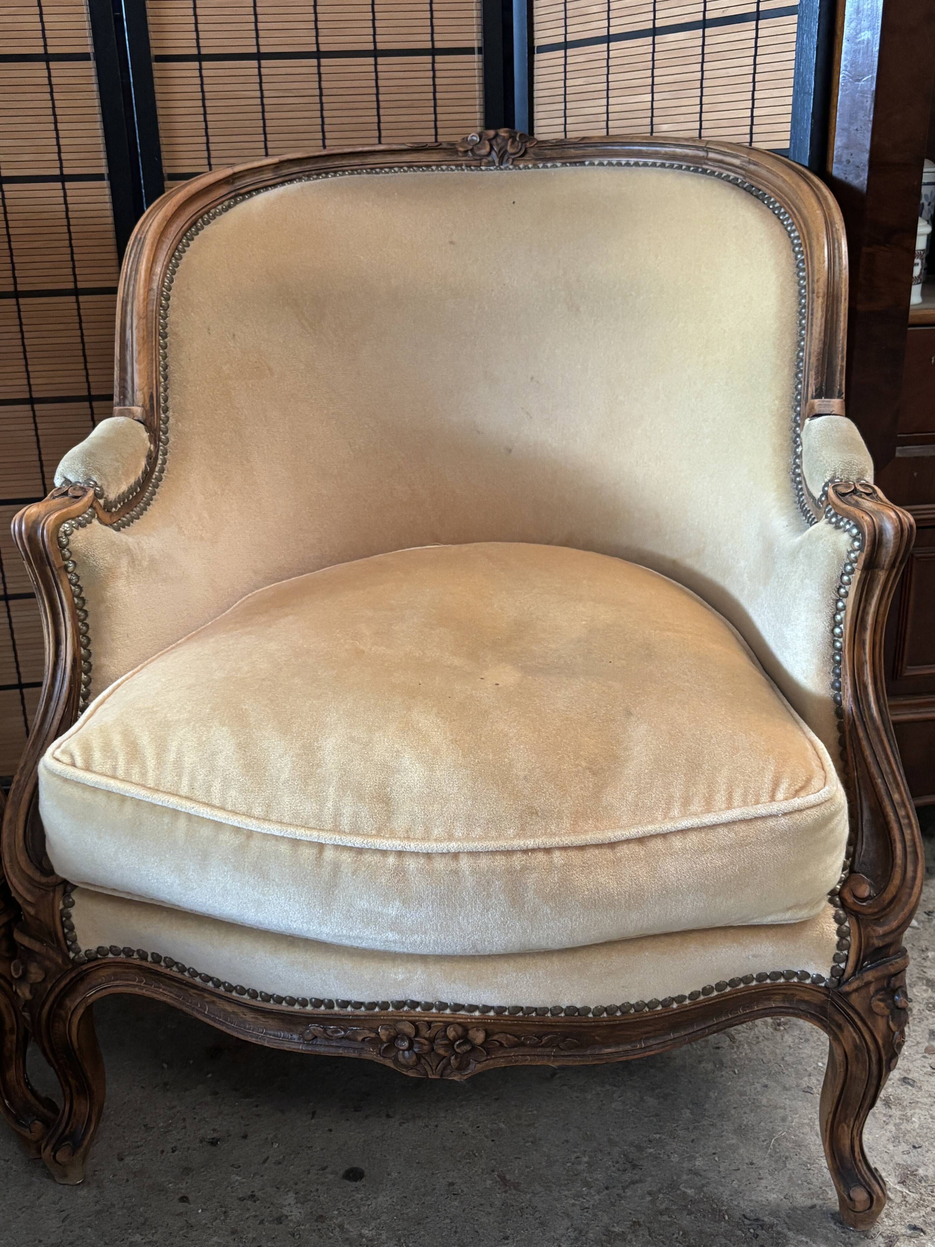Pair of bergère armchairs