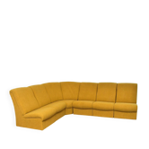 Yellow bouclé corner modular sofa, 1970s, set of 6