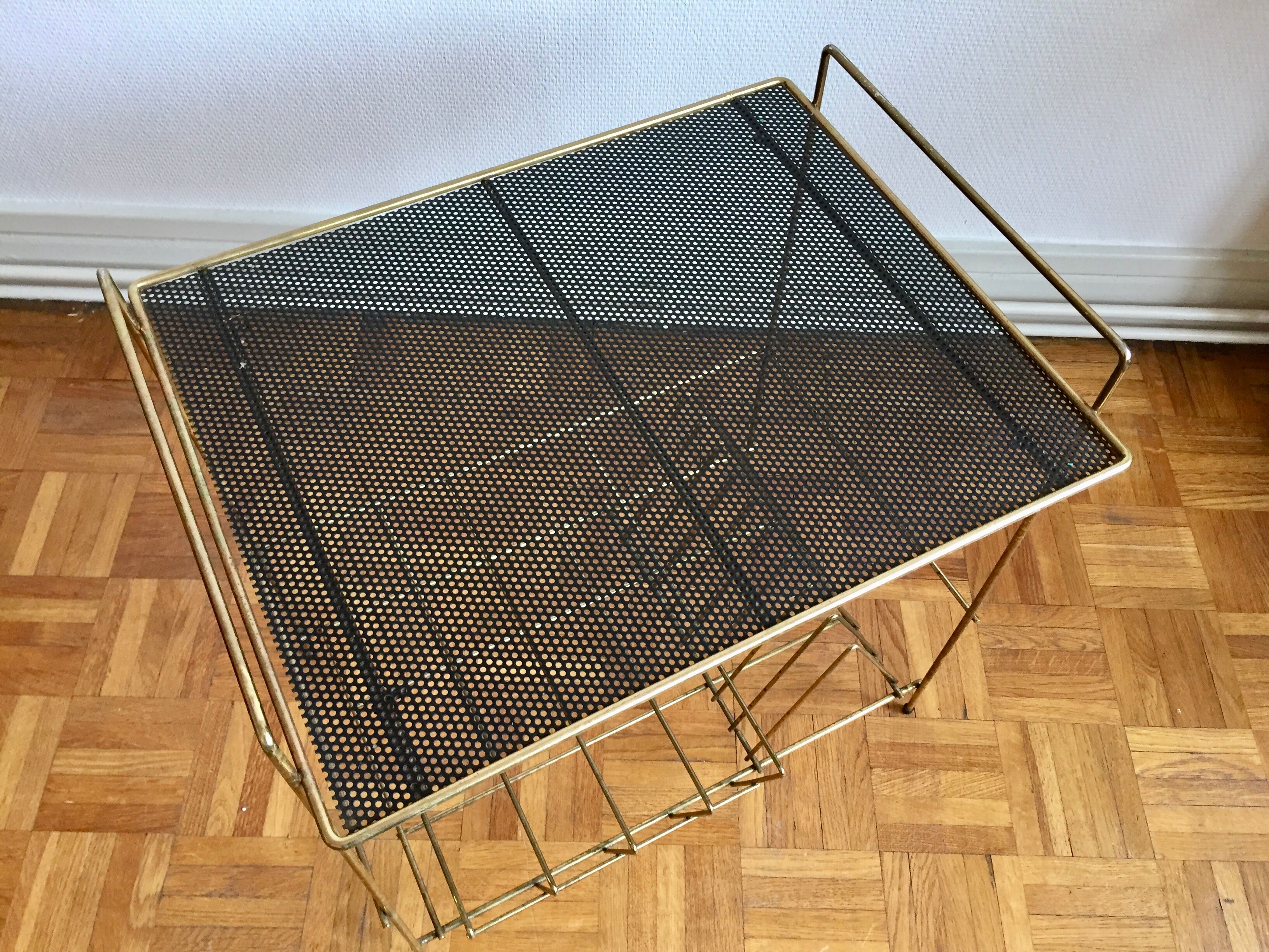 1960 black metal and brass door-vinyl