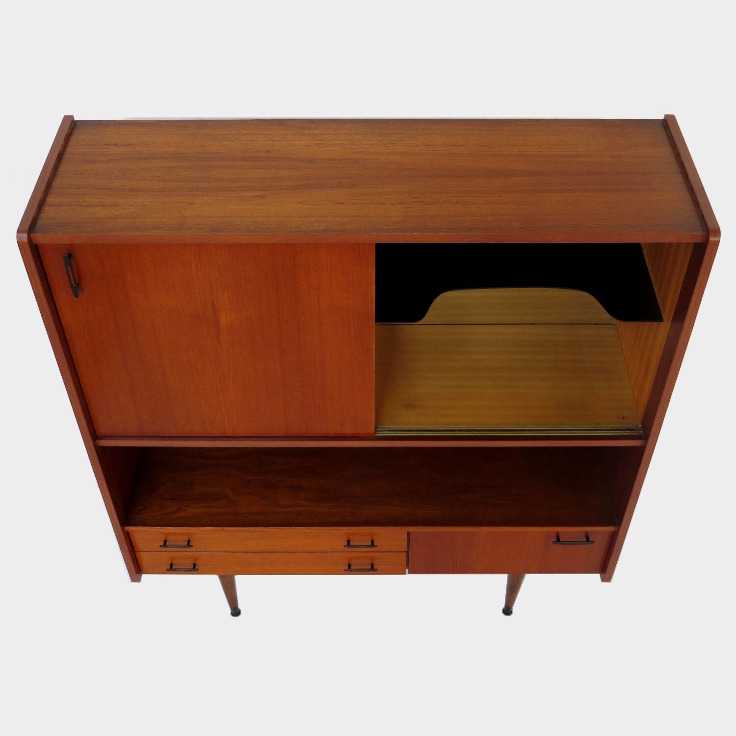 Buffet haut en teck du milieu du siècle, années 1960