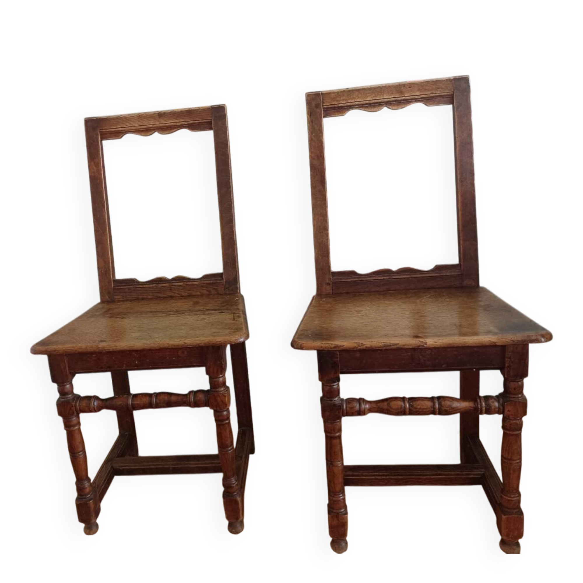 Two Lorraine oak chairs