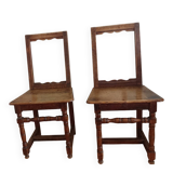 Two Lorraine oak chairs