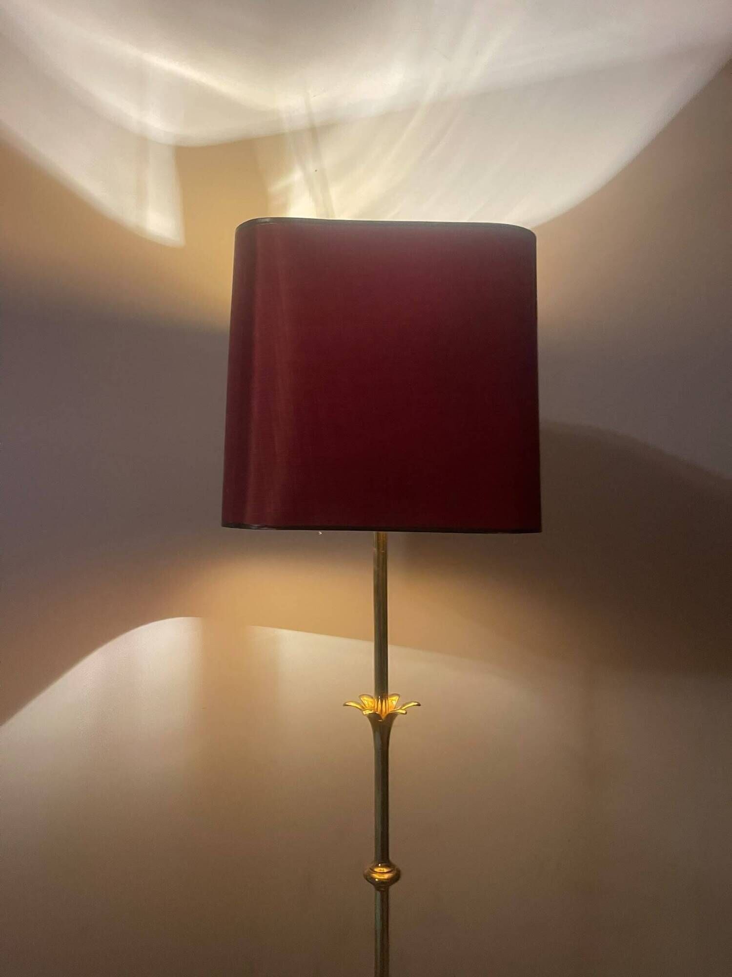 Exceptional French Hollywood Regency Brass Floor Lamp