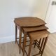 Vintage 1960s nesting tables in solid oak.