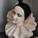 Vintage Pierrot ceramic lamp base.