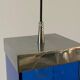 Art Deco ceiling light in blue glass and chrome, 1950s, Italy