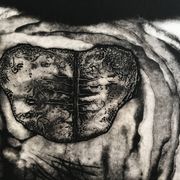 Gravure en noir sur velin fort signée de mamer, sans titre, 1970