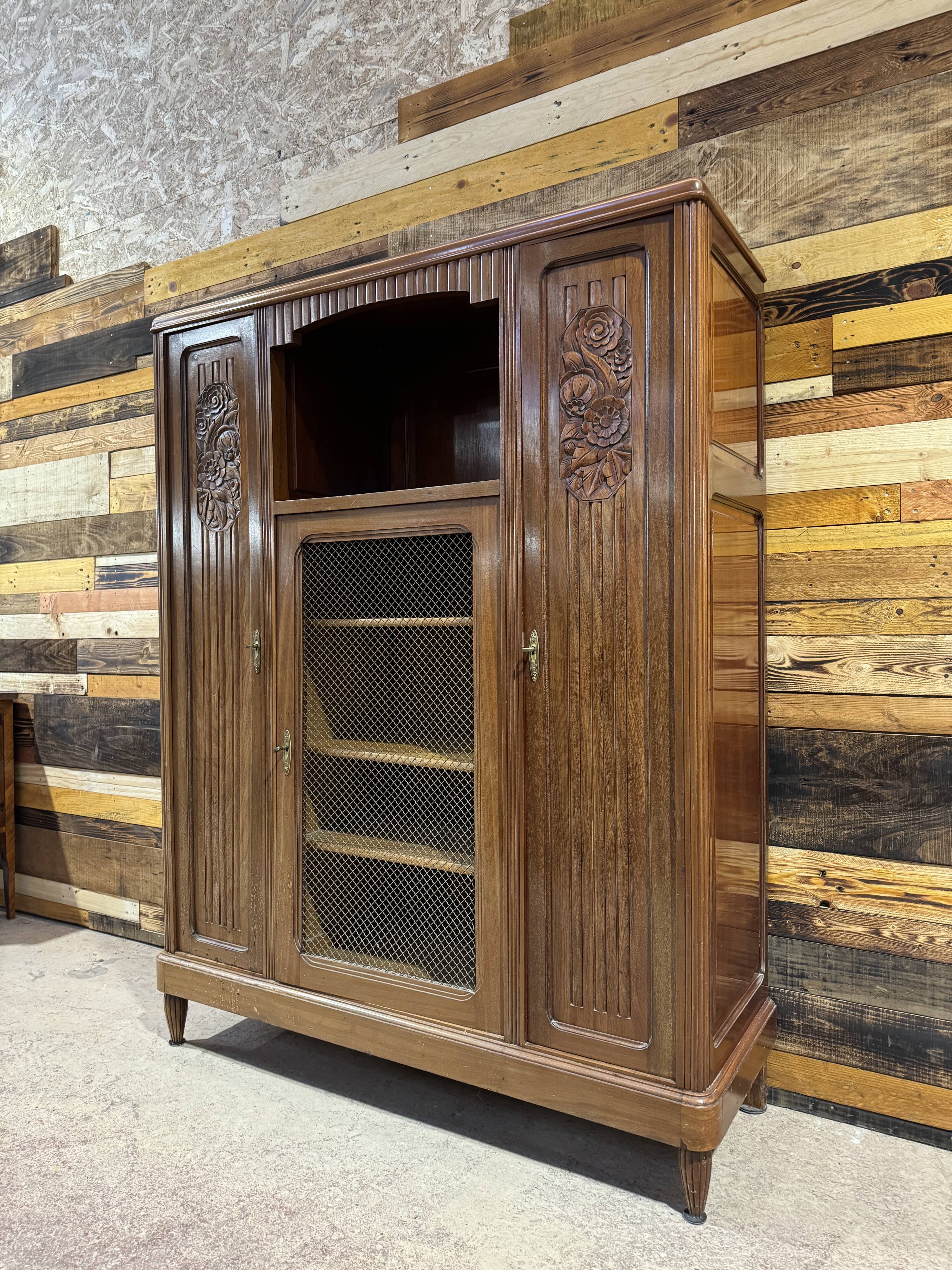 Art Deco Walnut Office Cabinet