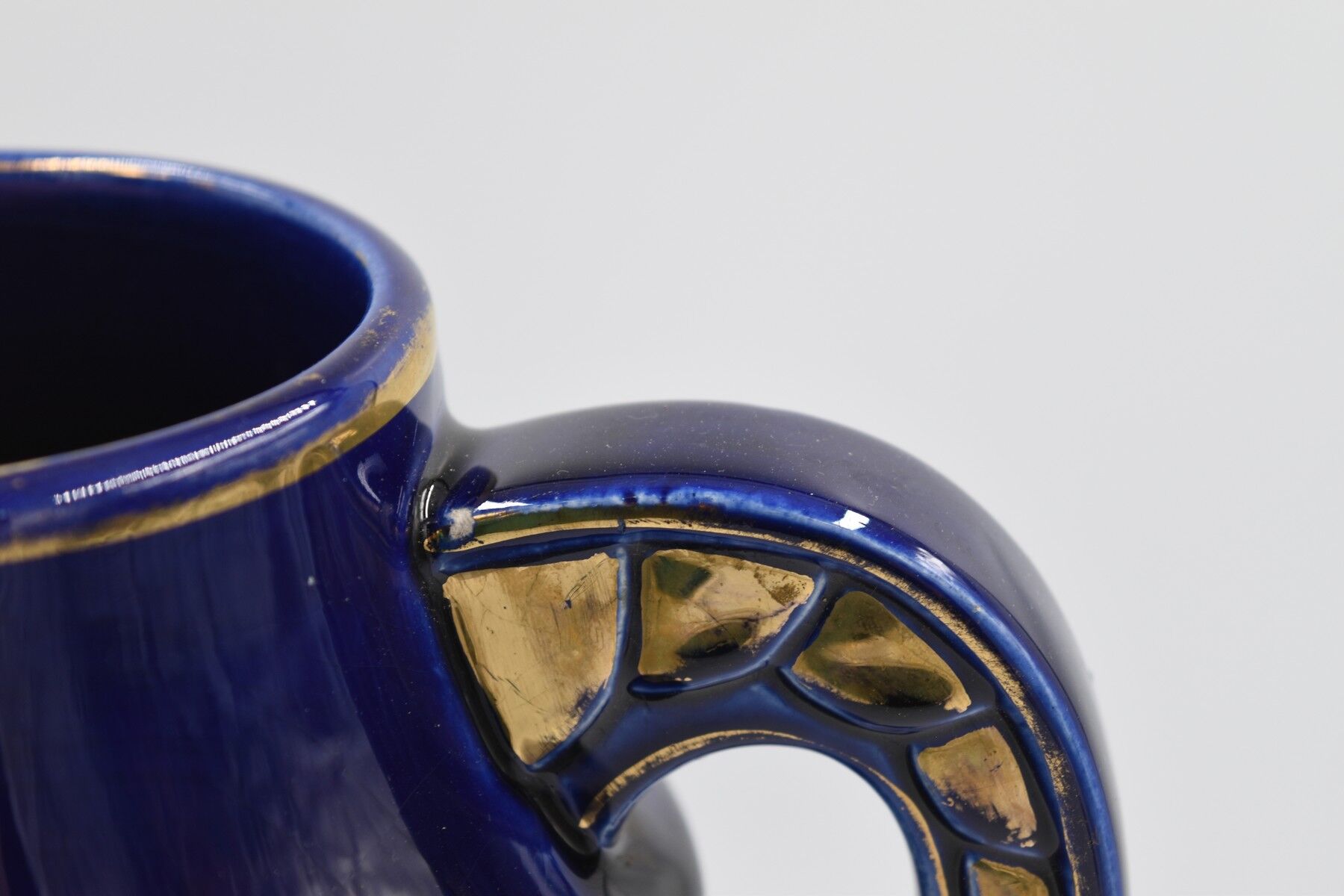 Large ceramic art deco vase by Odyv blue sèvres