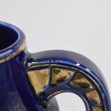 Large ceramic art deco vase by Odyv blue sèvres