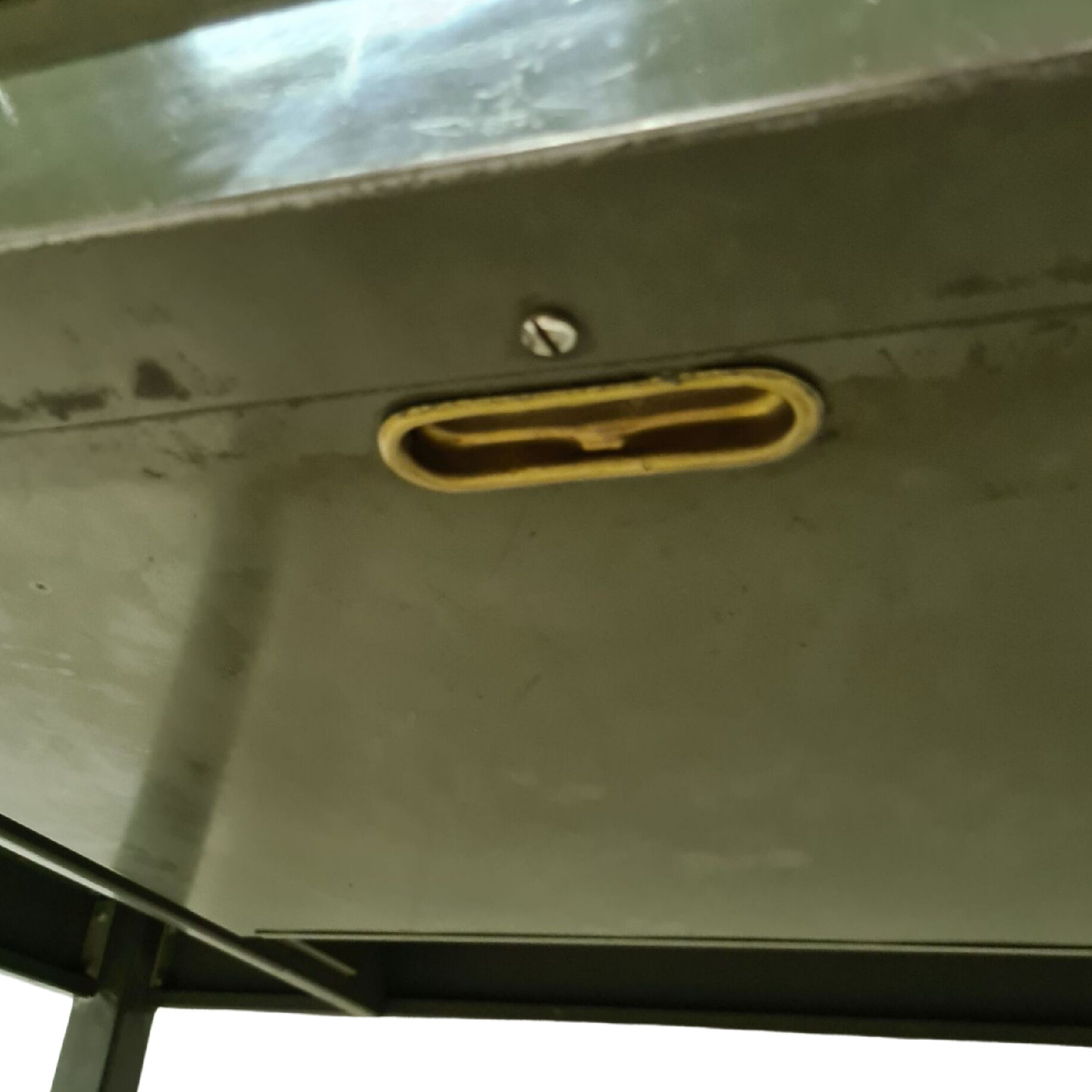 Mid century metal writing desk by TDS Sclessin, Belgium 1950s