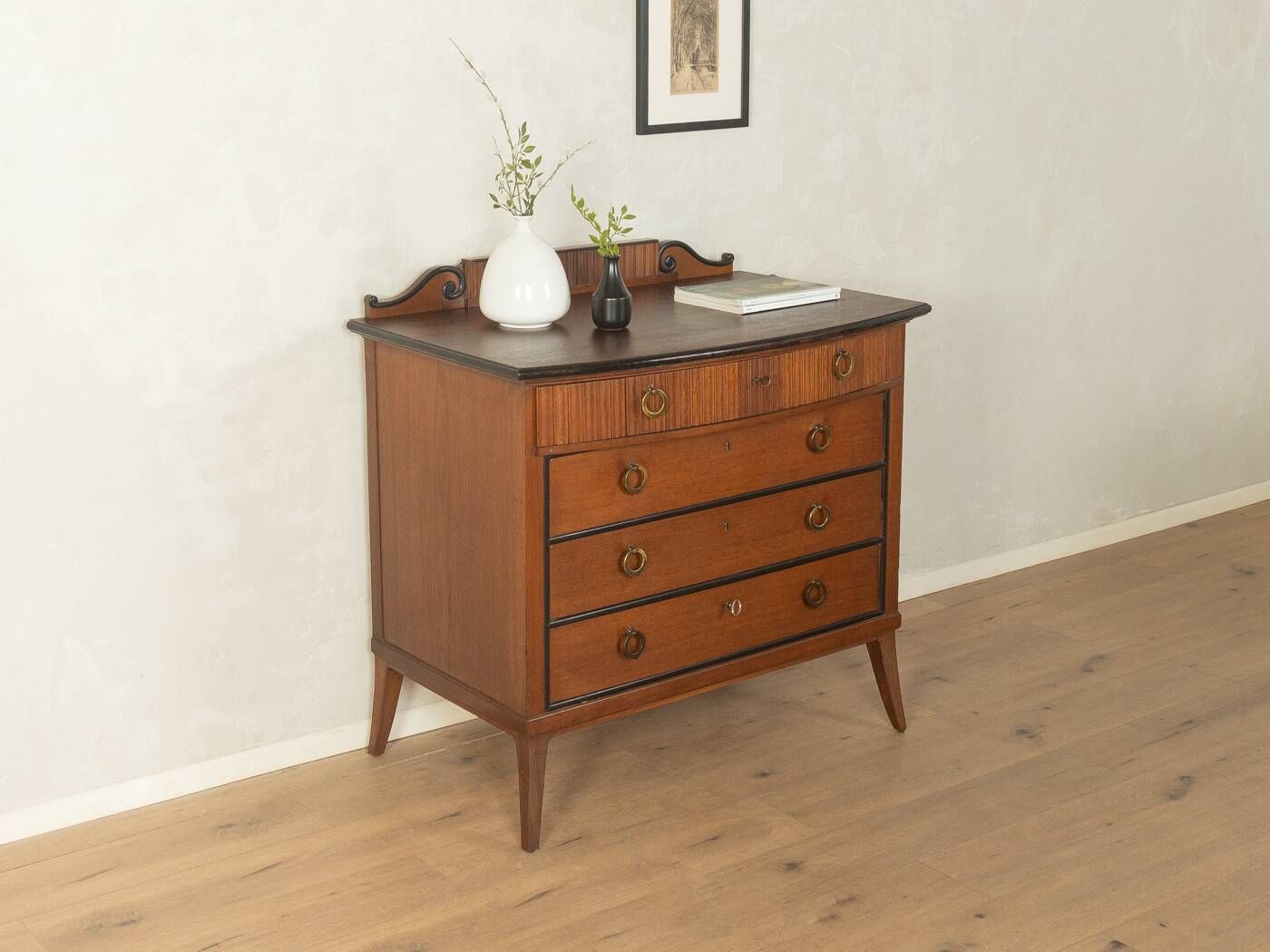 Classic chest of drawers from the 1920s in dark brown