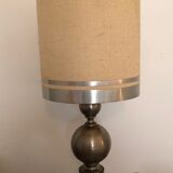 Lamp  of the 70s metal foot lampshade surrounded by three metal blades