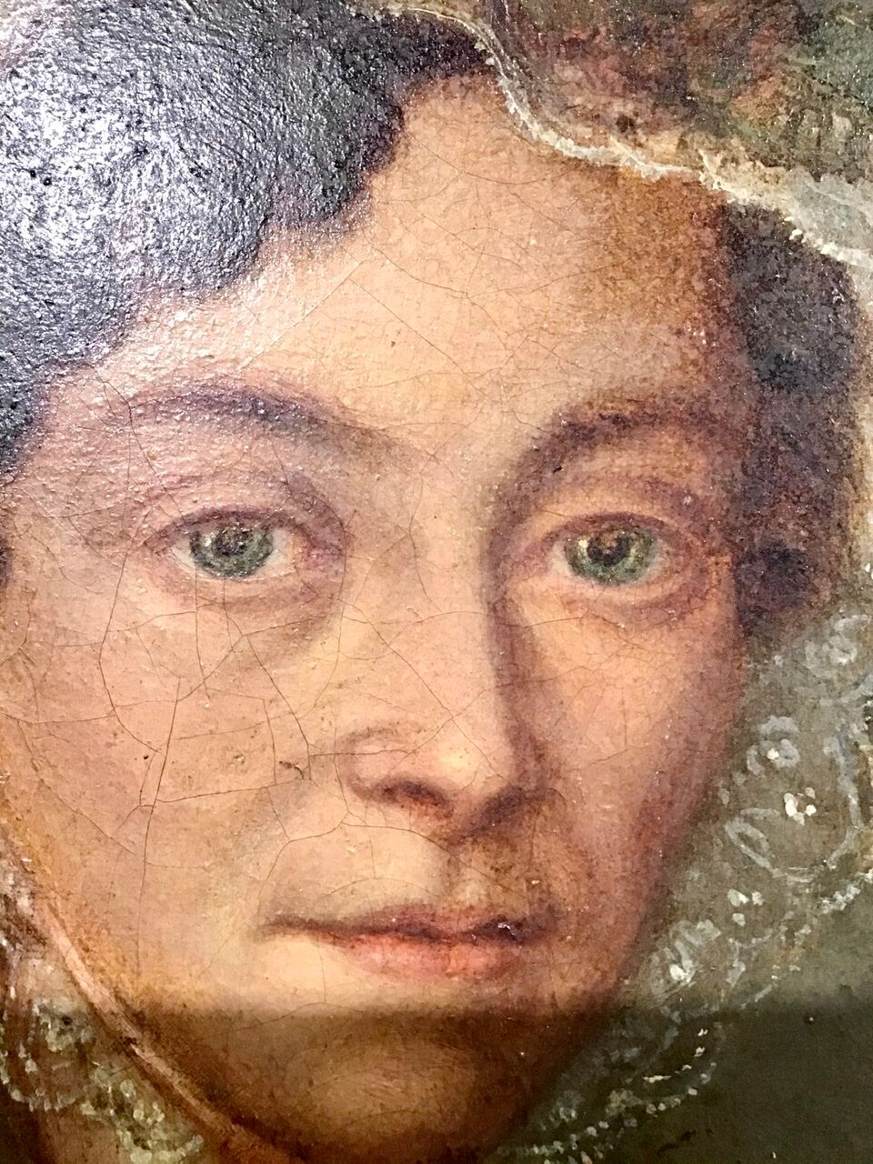 Portrait of a woman with a veil, 19th century.