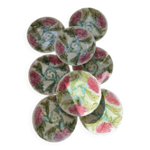 16 assiettes en barbotine Chrysanthèmes Art Nouveau Onnaing