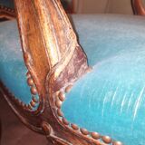 Pair of large armchairs in Louis XV style from the 19th century.