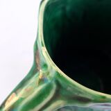 Green ceramic pitcher