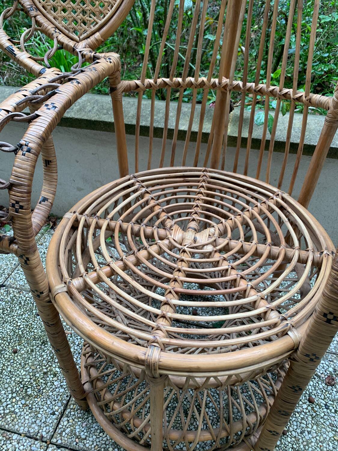 Peacock rattan armchair