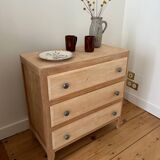 Vintage raw wood chest of drawers