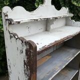 Old white shelf in weathered pine
