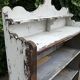 Old white shelf in weathered pine