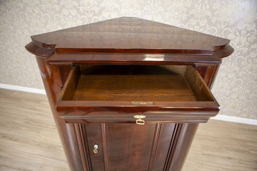 Biedermeier Mahogany Corner Cabinet, 1870