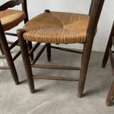 Trio rustic chairs in oak straw