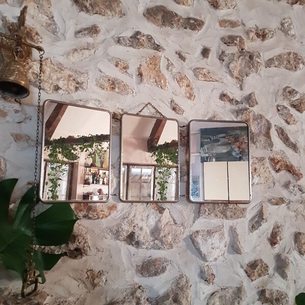 Miroir triptyque de barbier