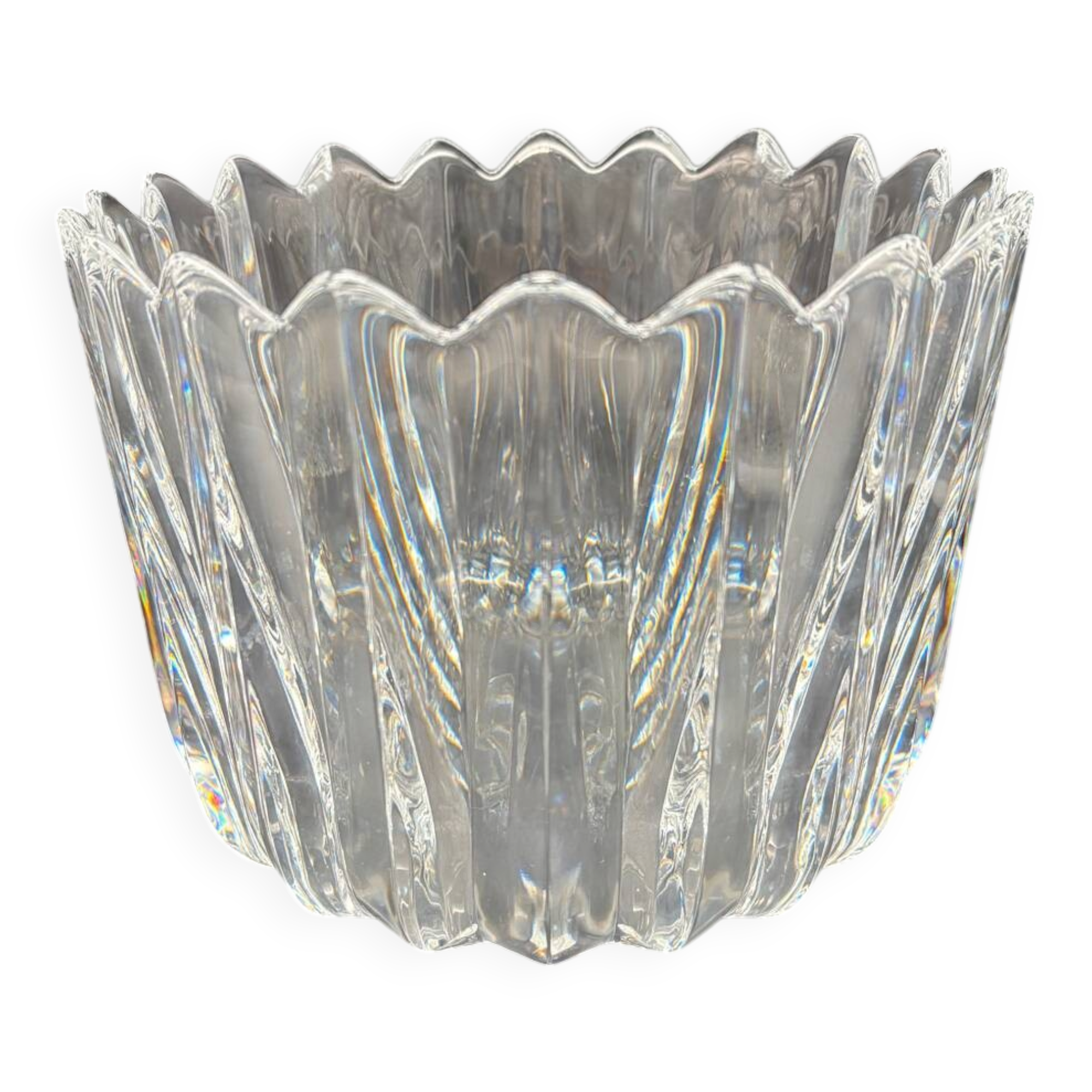 Large Orrefors Crystal fruit bowl / salad bowl, Sweden, 1970
