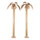 Pair of large rattan “palm/coconut tree” wall lights