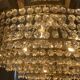 Waterfall chandelier with crystal grapevines and golden aluminum 60s-70s