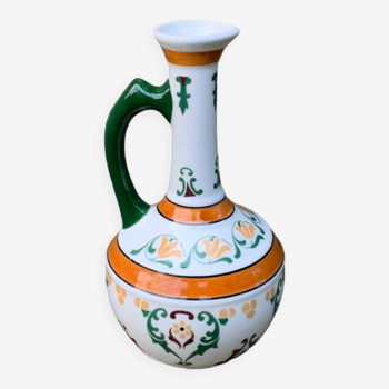 Hand painted ceramic pitcher liqueur carafe Cazanove 1934 vintage old floral flower pattern