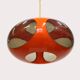 Massive Belgium Space Age UFO Lamp, Orange Mid-Century Modern Lighting