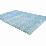 7x11 Turkish Light Blue Camouflage Pattern Vintage Rug, 223x329Cm