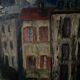 Huile sur panneau par Mick représentant une rue la nuit 1965