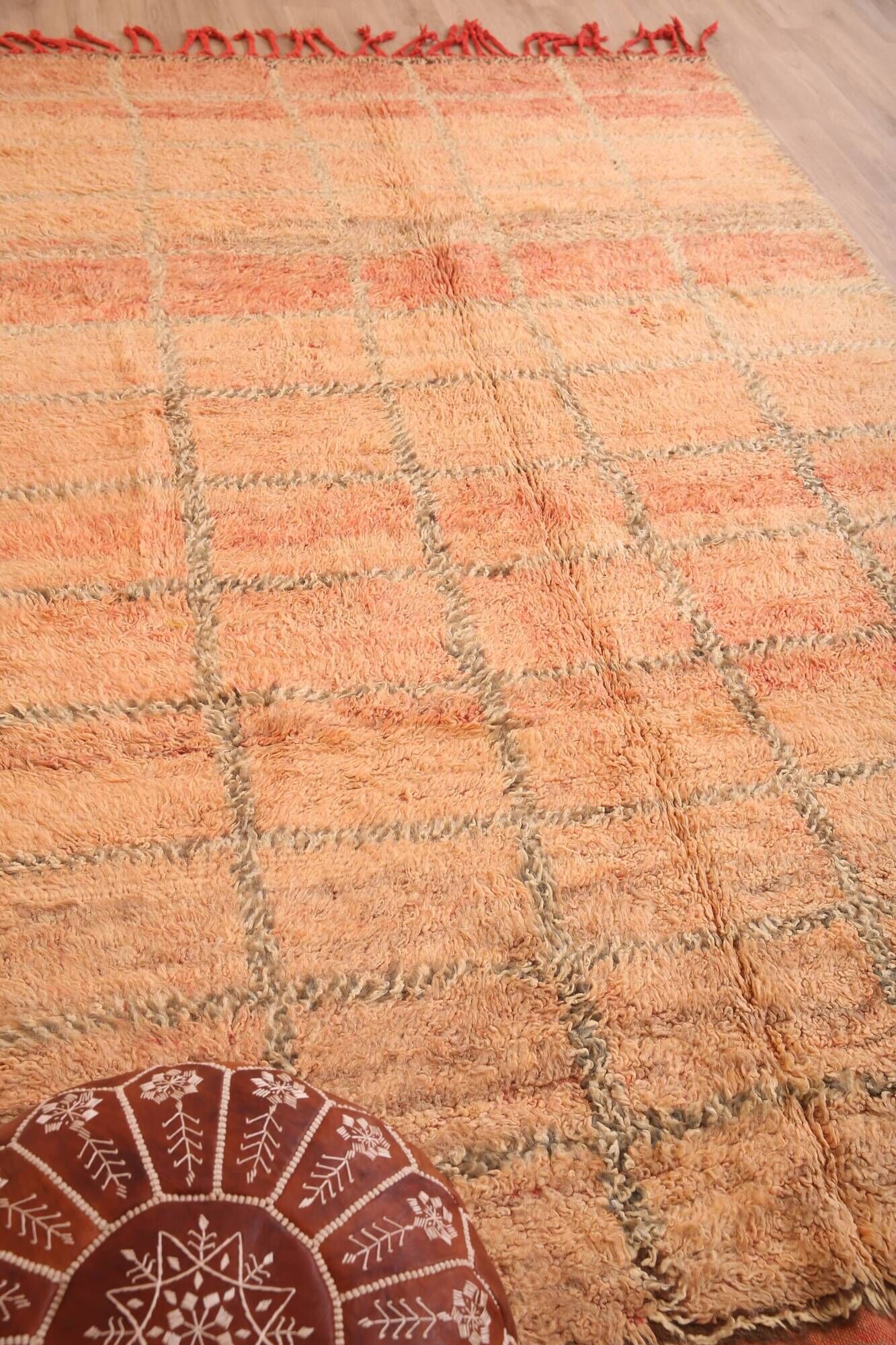 Peach Vintage Moroccan Rug 175 x 285 cm, Berber Wool Rug Handmade, Boho Rug