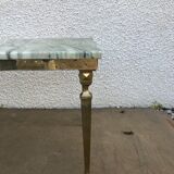 Table low marble and golden bronze