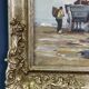 Oil painting “Segelschiff auf Sand“, frame gold von Harry Haerendel signed