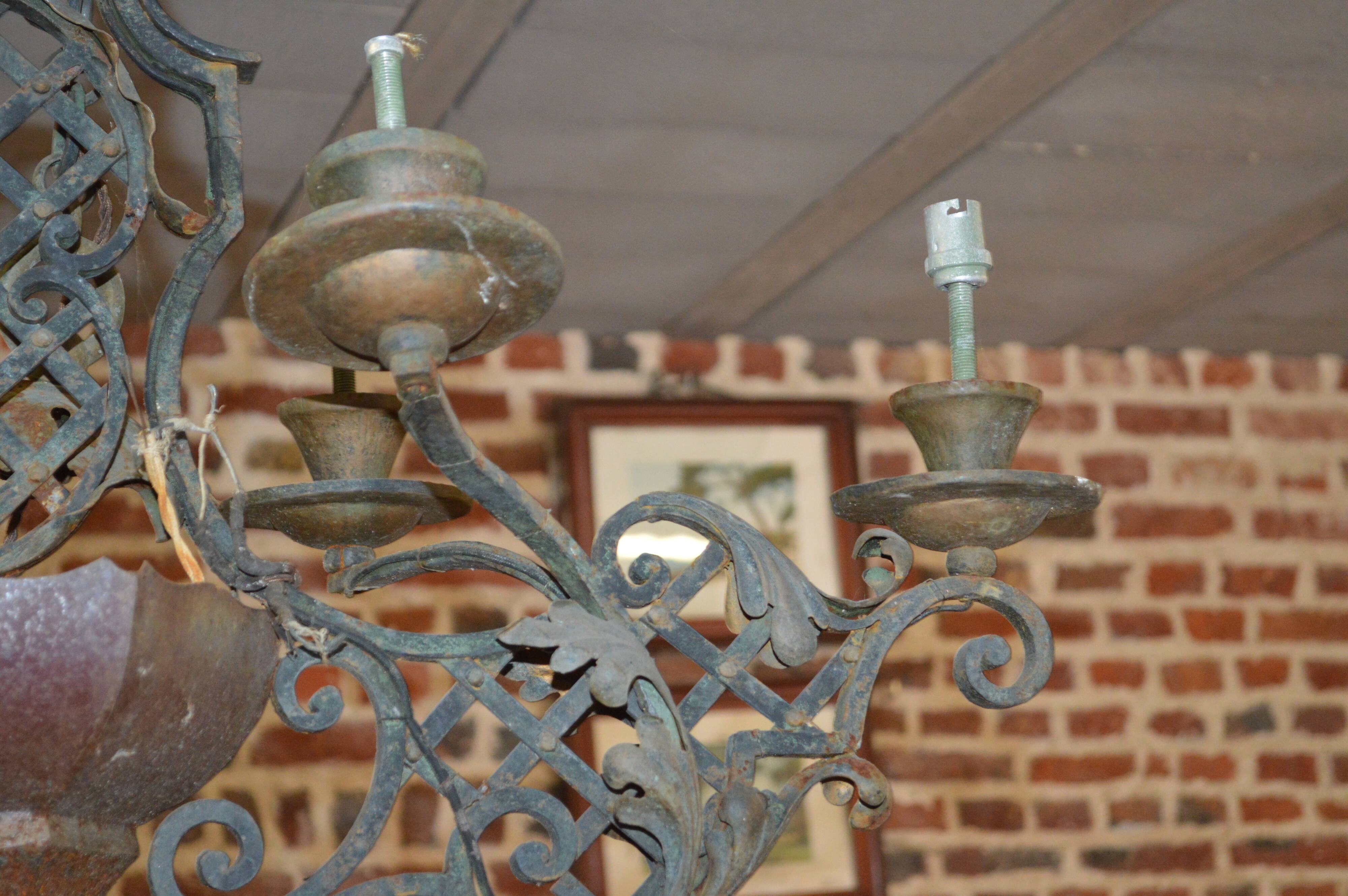 Wrought iron chandelier