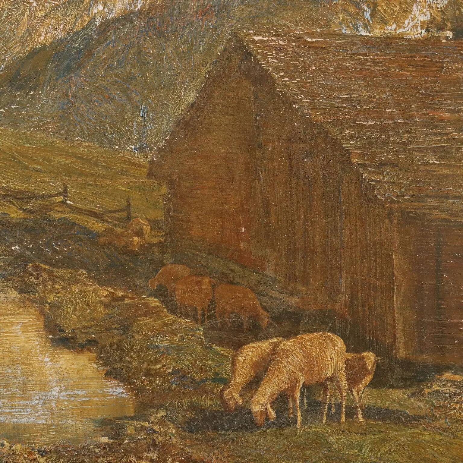 Modern painting signed G. Federici, mountain landscape, oil on canvas.